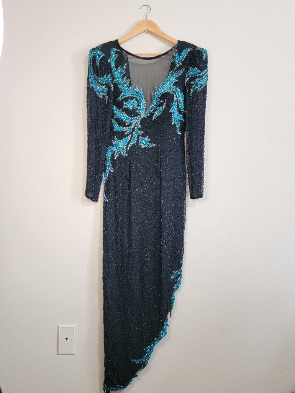 Vintage A.J. Bari Beaded Sequins Evening Dress